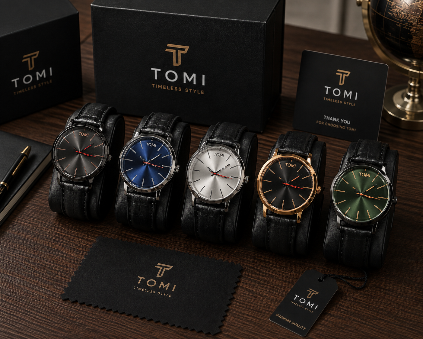 TOMI Black Aura Premium Men’s Watch